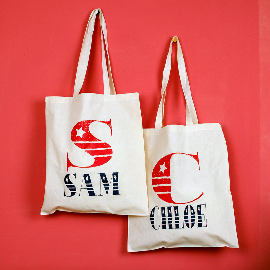 personalised vintage font tote bag by snapdragon ...