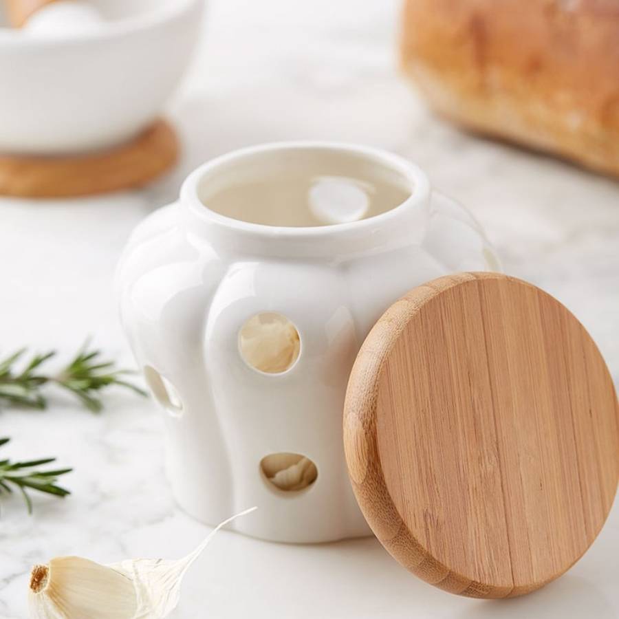 garlic storage jar by the contemporary home