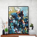 abstract 139 blue art print a5 a4 a3 size by omar obaid abstract art ...