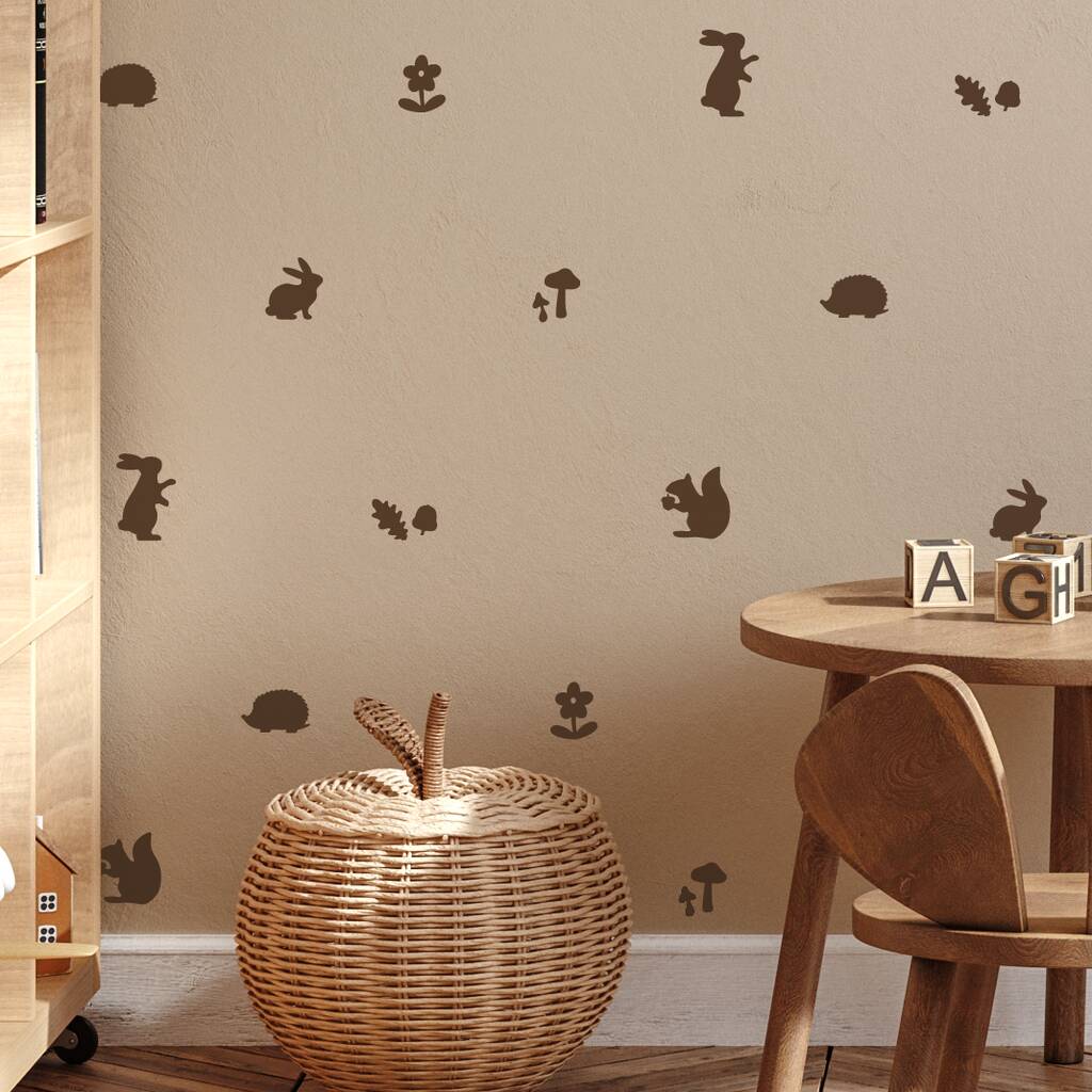 Contemporary Mini Woodland Animal Wall Stickers, 1 of 3