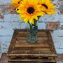 Wooden Gift For Mum; Farmhouse Indian Floral Carved Foot Stool / Low Table, thumbnail 3 of 6