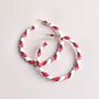 Candy Cane Twist Hoop Christmas Earrings, thumbnail 3 of 4