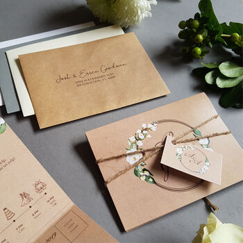 Be Our Guest Kraft Wedding Invitations Sample, 4 of 11