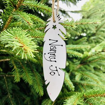 Personalised Feather Memorial Christmas Tree Decoration, 3 of 5