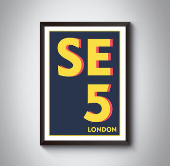 Se5 Camberwell London Postcode Art Print, 3 of 4