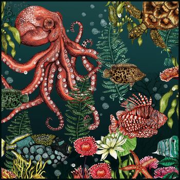 Beneath The Surface Sealife Square Cushion With Underwater Theme, 5 of 6