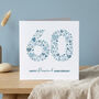 Personalised Love Hearts Diamond 60th Anniversary Card, thumbnail 3 of 3