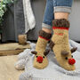 Hand Knitted Reindeer Wool Sofa Socks, thumbnail 3 of 3