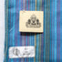 Nepali Cotton Scarf, Blue Stripes, Ethically Handmade, thumbnail 3 of 10