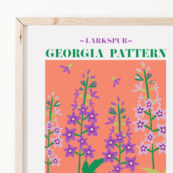Personalised July Birth Flower Print Various Colours, 4 of 4