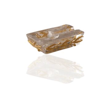 Handmade Glass Ashtray With Gold Olive Branch Design, 7 of 8