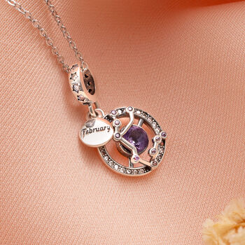 Aquarius Zodiac Necklace February Astrology Birthstone, 2 of 6