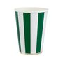 Emerald Green Cabana Stripe Party Cups X Eight, thumbnail 1 of 3