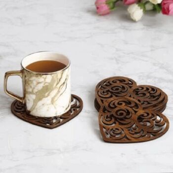 Wooden Tea Coaster With Stand Tree Design, 6 of 7