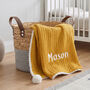 Personalised Sage Pom Pom Blanket For Baby, thumbnail 8 of 12