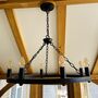 Eight Light Wagon Wheel Chandelier With Hand Painted, thumbnail 3 of 5