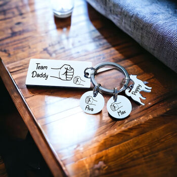 Personalised Engraved Team Family Keepsake Keyring, 2 of 9