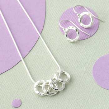 40th Birthday Four Silver Rings Necklace, 5 of 8