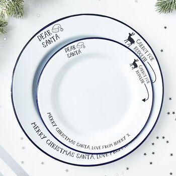 Enamel Personalised Christmas Plate For Santa, 6 of 6