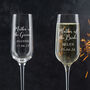 Personalised Engraved Champagne Flute Wedding Party Gift, thumbnail 3 of 6
