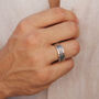 Mayan Warrior Men's Silver Spinning Ring, thumbnail 1 of 11