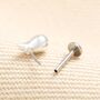 Stainless Steel Teardrop Piercing Earring In Silver, thumbnail 2 of 2