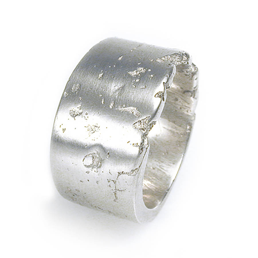 Wide Silver Concrete Ring, 1 of 3