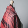 100% Mulberry Silk Scarf, Red And Black, thumbnail 4 of 6