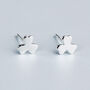 Sterling Silver Minimalist Shamrock Stud Earrings, thumbnail 1 of 7