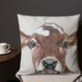 Baby Blue Moo, Faux Suede Cow Cushion, thumbnail 3 of 7