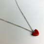 Sterling Silver Red Heart Pendant Necklace, thumbnail 4 of 6