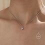 Sterling Silver Amethyst Purple Cz Bubble Pendant Necklace, thumbnail 5 of 12
