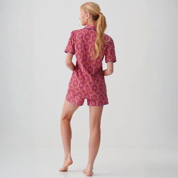 Women's 'Byzantine' Paisley Crisp Cotton Short Pyjama Set, 3 of 4