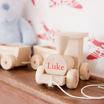 Personalised Birthday Wooden Train Set, 2 of 5