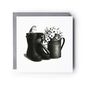 Gardening Wellington Boots And Robin Card, thumbnail 3 of 6