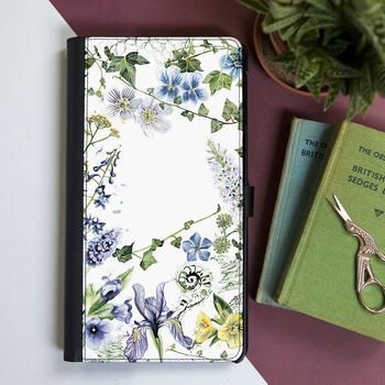 Personalised Inky Wildflower Faux Leather Phone Case, 3 of 8