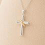 Personalised Sterling Silver And Gold Halo Cross Pendant Necklace, thumbnail 1 of 9