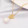 Genuine Baroque Pearl T Bar Pendant Necklace, thumbnail 2 of 12