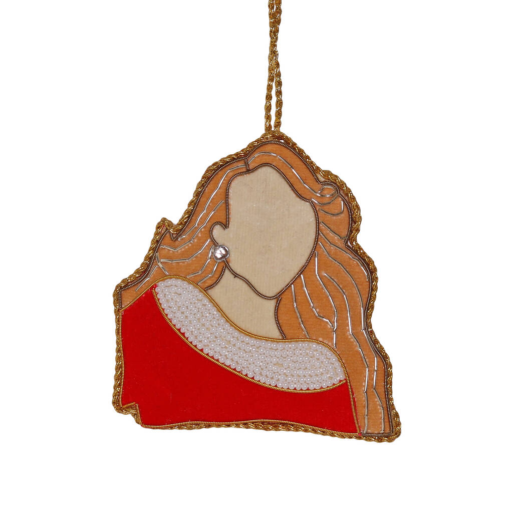 Christmas All I Want For Christmas Embroidered Decoration, 10cm