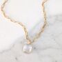 White Topaz Square Cushion Necklace, thumbnail 5 of 10