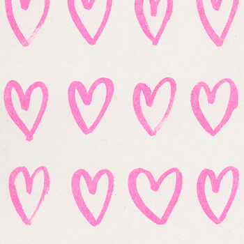 Pink Hearts Risograph Card, 3 of 3