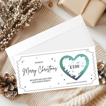 Christmas Scratch Card Gift Reveal For Events, Concerts, Theatre Holiday Surprise Ticket, 8 of 9