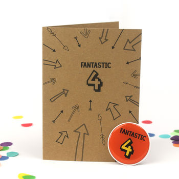 Fantastic Four: 4th Birthday Sticker Badge Card, 2 of 3