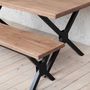 Kew Oak X Shaped Legs Dining Table, thumbnail 4 of 8
