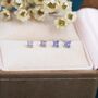 Sterling Silver Amethyst Purple Cz Flower Stud Earrings, thumbnail 3 of 12