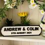 Personalised Civil Ceremony Name Wooden Double Roadsign, thumbnail 4 of 8