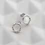 Sterling Silver Faceted Circle Studs, thumbnail 1 of 6