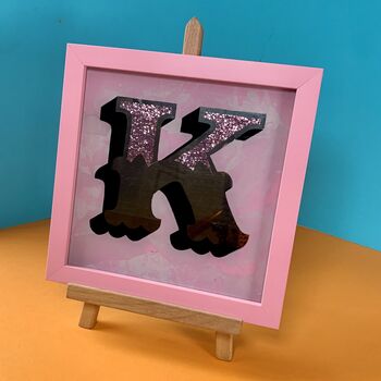 Gold Typography Wall Art 'Circus Letter K' Pink, 3 of 7