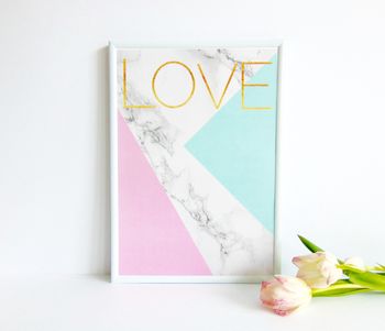 Abstract Marble And Pastel Love Print, 2 of 2