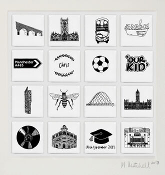 Manchester Personalised Illustrated Wall Art, 6 of 8